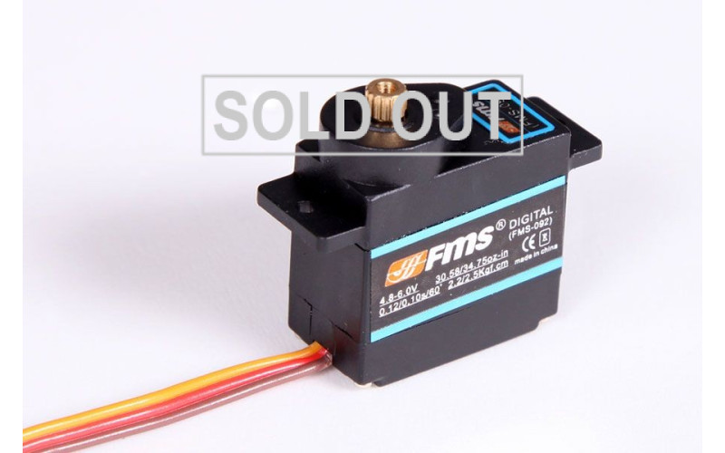 FMS RC Airplane Part - 9g Digital Metal Gear Servo Positive with Arm (460mm Cable Length)