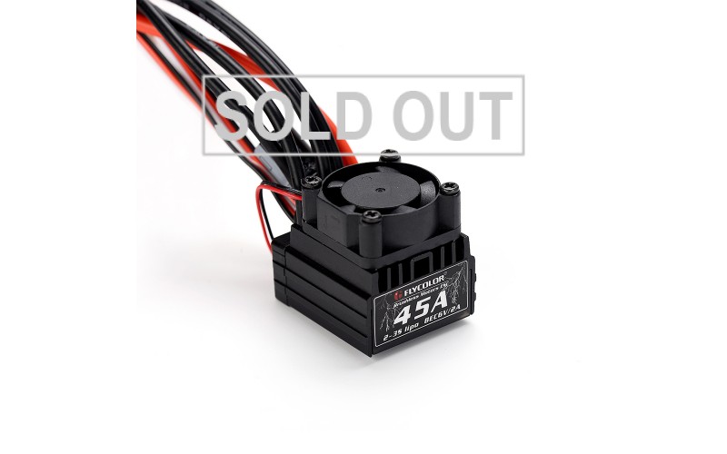 RC Car Flycolor Lighting Series 45A 2-4S RC Car Brushless ESC with 6V 2A BEC for 1:12 Car