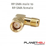 RP SMA Male Jack To RP SMA Female Jack Screw Thread Connector 90 Degrees Right Angle