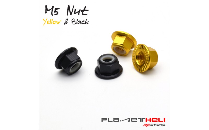 4 Pieces Racerstar M5 Motor Screw Nut CW/CCW Screw Thread For BR2205 Brushless Motors RC Drone FPV Racing - Yellow & Black