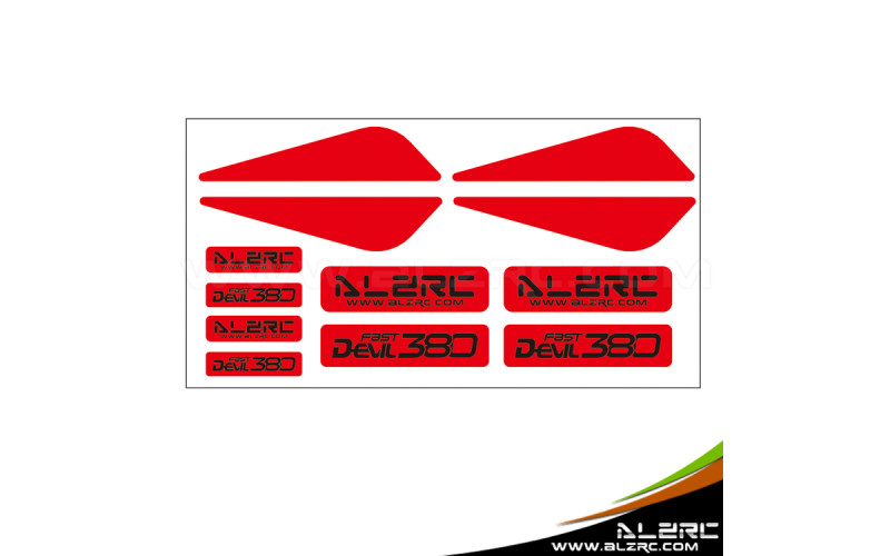 ALZRC - Devil 380 FAST Plastic Landing Skid Color Sticker - Red