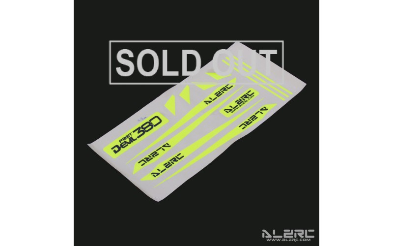 ALZRC - Devil 380 FAST Carbon Fiber Landing Skid Color Sticker - Yellow