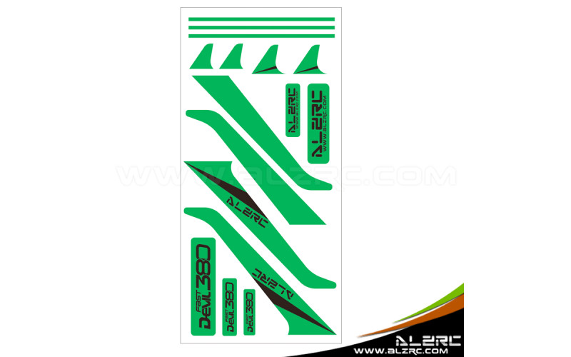 ALZRC - Devil 380 FAST Carbon Vertical Stabilizer Color Sticker - Green