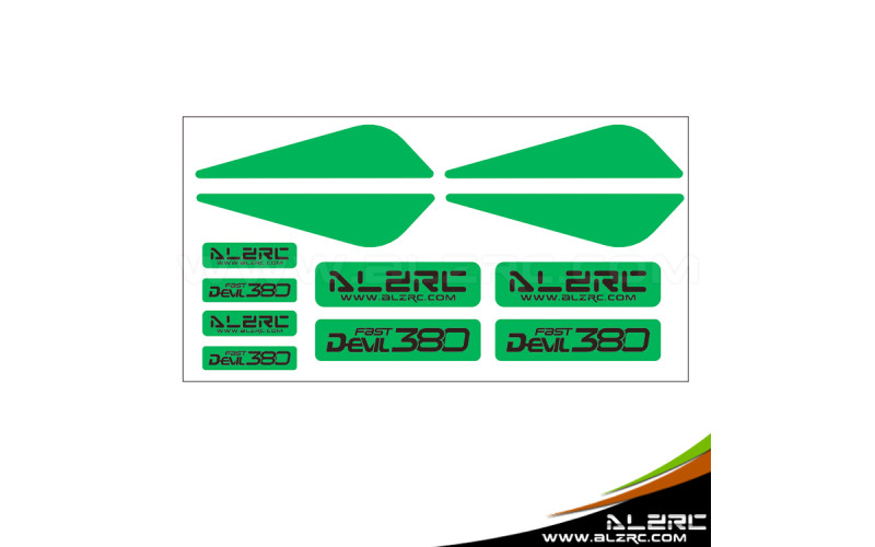 ALZRC - Devil 380 FAST Plastic Landing Skid Color Sticker - Green