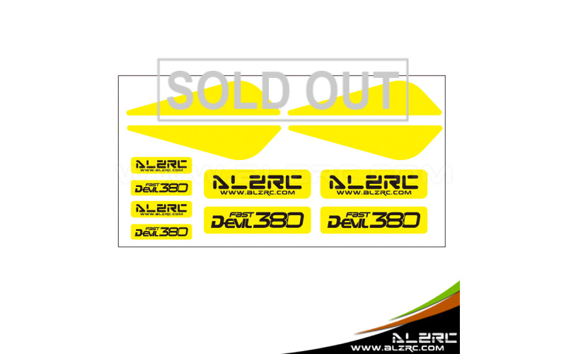 ALZRC - Devil 380 FAST Plastic Landing Skid Color Sticker - Yellow