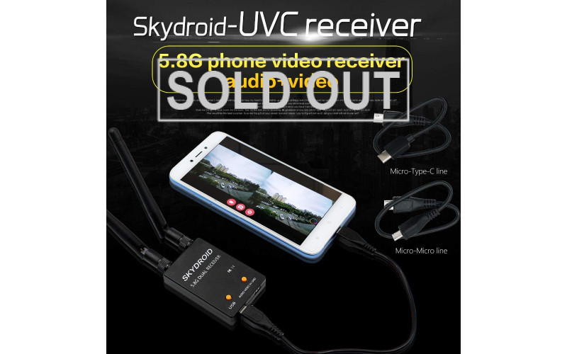 Skydroid UVC Dual Antenna Control Receiver OTG 5.8G 150CH Full Channel FPV Receiver W/Audio For Android Smartphone