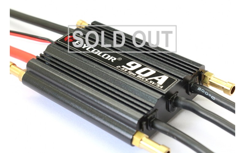 Flycolor 90A Brushless ESC Speed Control Support 2-6S Lipo BEC 5.5V/5A for RC Boat