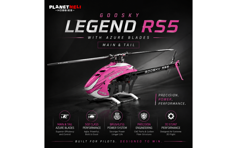 Goosky Legend RS5 Kit Pink With Azure main blade(560mm) & tail blade(95mm)