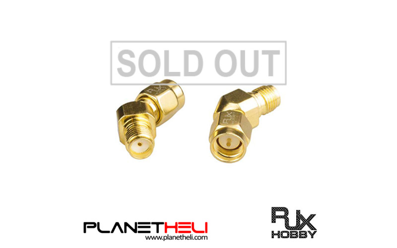 RJX HOBBY SMA Male to SMA Female 45 Degree Antenna Adapter Gold Plated Connector x 2