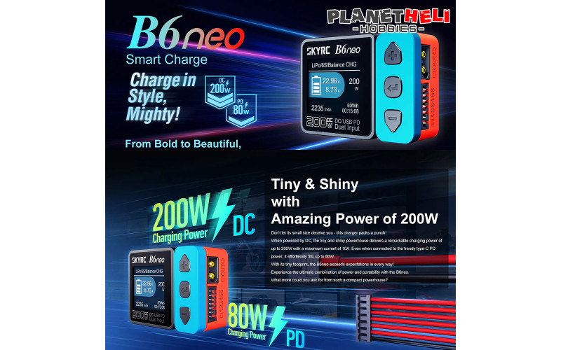 SkyRC B6 Neo 200w DC Smart Charger with DC/PD Dual input
