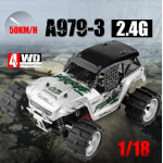 High quality WLtoys A979-3 2.4G 1:18 Scale 4WD Electric RTR Truck RC Car